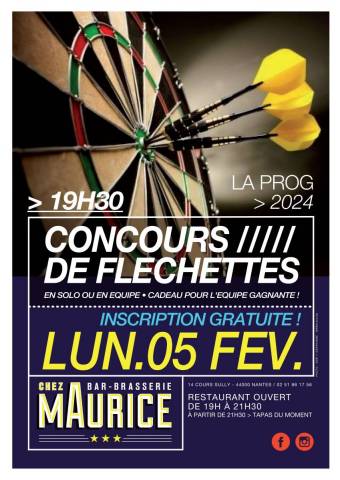  LUNDI 5 FEVRIER 2024 CONCOURS FLECHETTES @CHEZ MAURICE